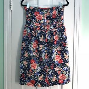 Strapless Floral Dress